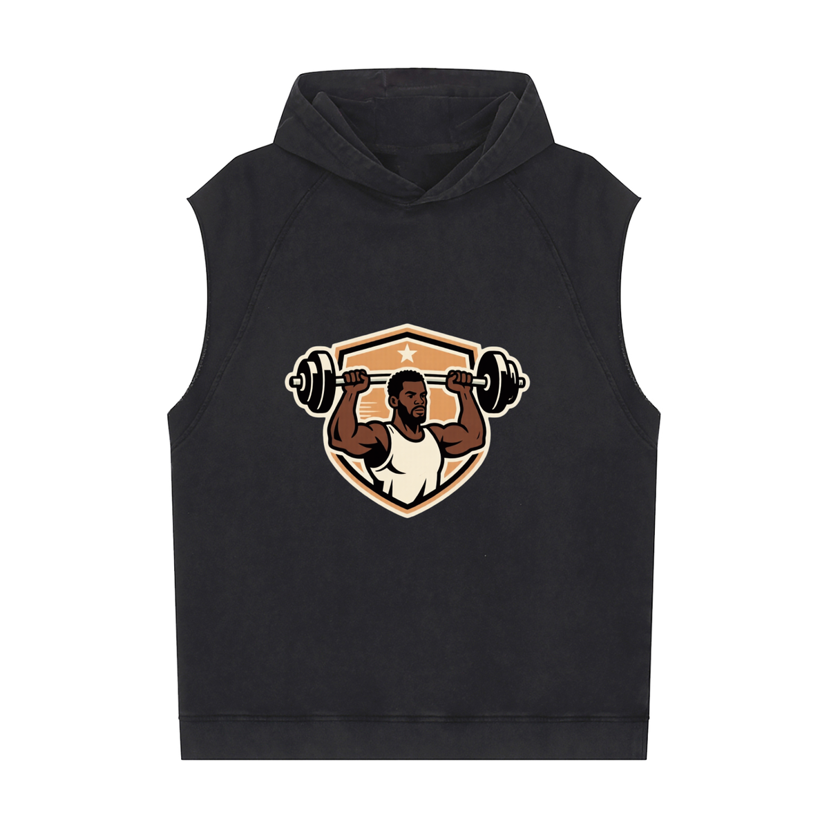 Muscle Man No Days Off Snow Washed Sleeveless Hoodie