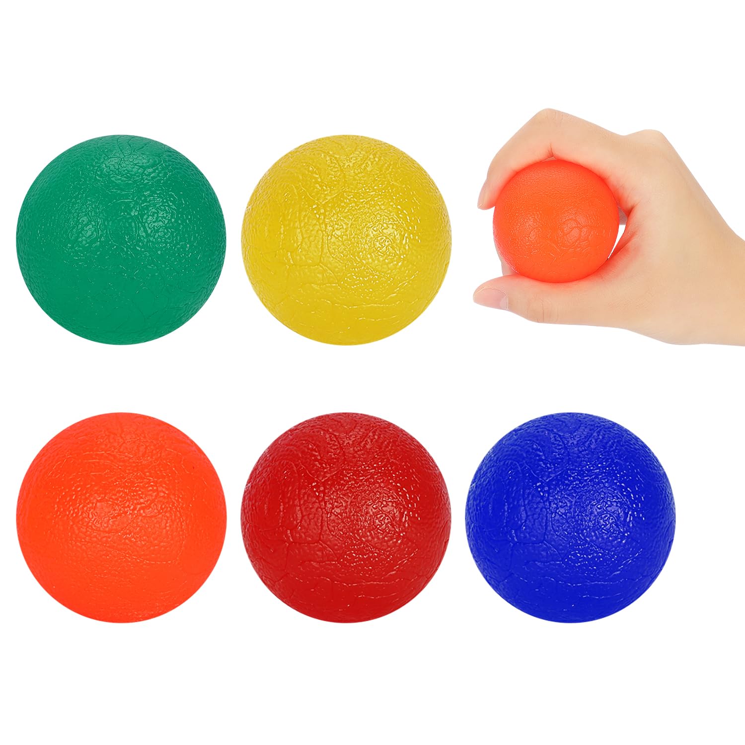 supregear Hand Exercise Ball 5Pcs Squeeze Exercise Stress Balls Hand Grip Strength Trainer for Fingers Hands Therapy/Exercise Carpal Tunnel Grip Strength and Stress Relief