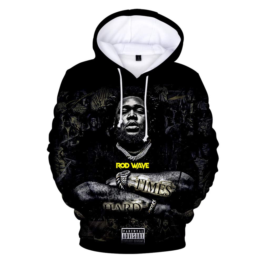 Heqqred Rod Wave Hoodie Rapper Album Merch Print Sweatshirts Unisex Fashion Casual Streetwear Pullovers XL